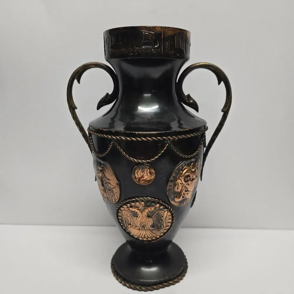 Vintage Large Metal Greek Vase In Antique Style